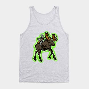 Creepy Alaska Moose Zombie Skeleton Hunter Tank Top